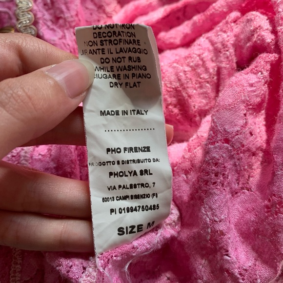 Pho made in Italy pink lace boho blouse - Picture 5 of 6